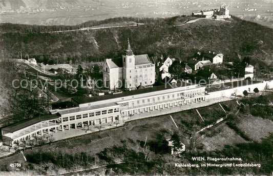 73764020 Wien Fliegeraufnahme Kahlenberg mit Leopoldsberg