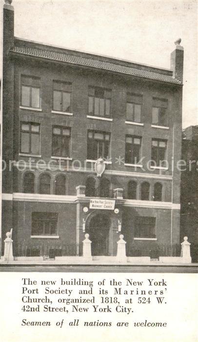 73764041 New York City The new building of the New York Port Society and its Mar