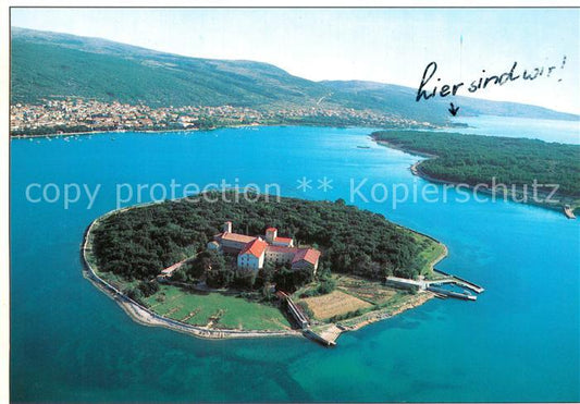 73765865 Krk Otok Croatia Franjevacki samostan Kosljun Fliegeraufnahme