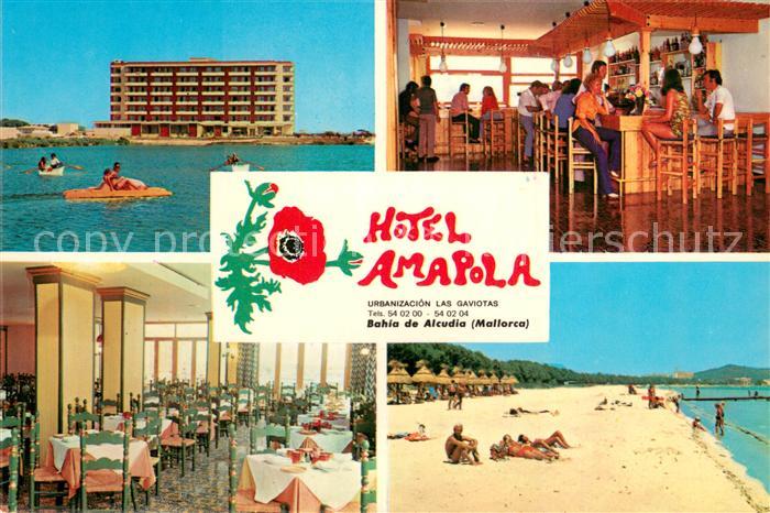 73766182 Bahia de Alcudia Mallorca ES Hotel Amapola Bar Speisesaal Strand