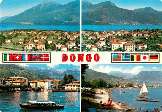 73766729 Dongo Lago di Como IT Panorama Hafen Strand