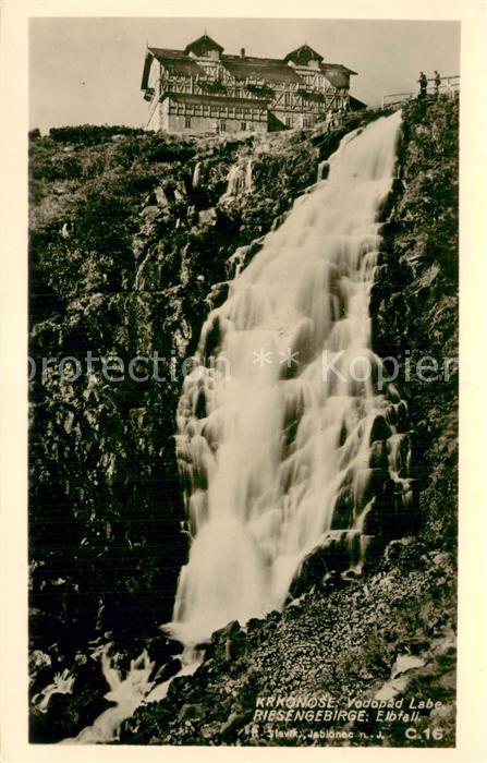 73770444 Riesengebirge Krkonose Karkonosze Riesengebierge Elbfall Wasserfall