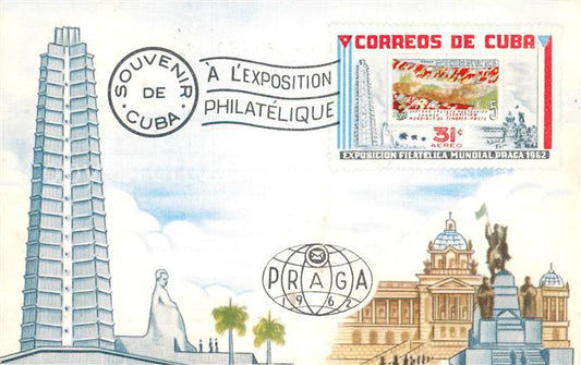 73771435 Prag  Prahy Prague Souvenier de Cuba A L Exposition Philatelique