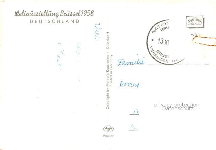 73835997 Expositions Weltaustellung Bruessel 1958 Deutschland