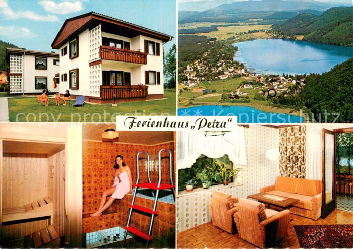 73773698 St Kanzian Klopeiner See Fliegeraufnahme Ferienhaus Petra Innen-Aussena