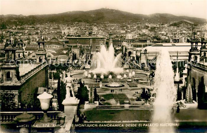 73772433 Barcelona Cataluna Parque de Montjuich panoramica desde el Palacio Naci