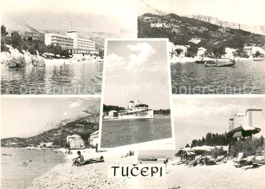 73773849 Tucepi Makarska Croatia Teilansichten Strand Fahrgastschiff