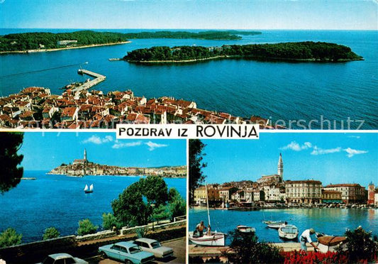 73773893 Rovinj Rovigno Istrien Croatia Fliegeraufnahme Panorama Hafen