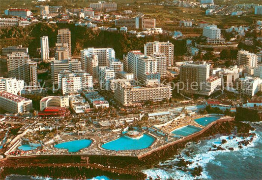 73775125 Puerto-de-la-Cruz Tenerife ES Fliegeraufnahme Schwimmbaeder u. Hotels