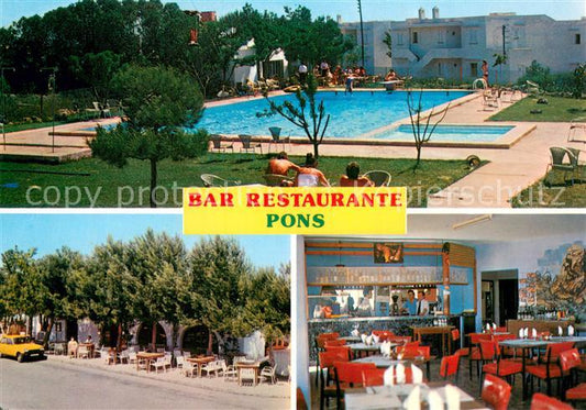 73775030 Pons Lleida Cataluna ES Bar Restaurante Gastraum Freibad Strassencafe