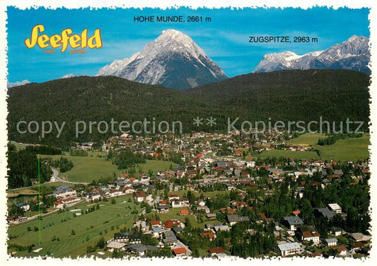 73775897 Seefeld Tirol Fliegeraufnahme Gesamtansicht m. Hohe Munde u. Zugspitze