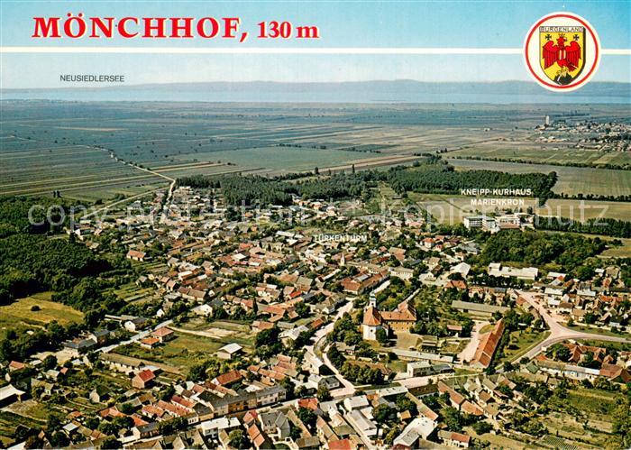 73776965 Moenchhof Burgenland Fliegeraufnahme Panorama m. Neusiedlersee u. Kurha