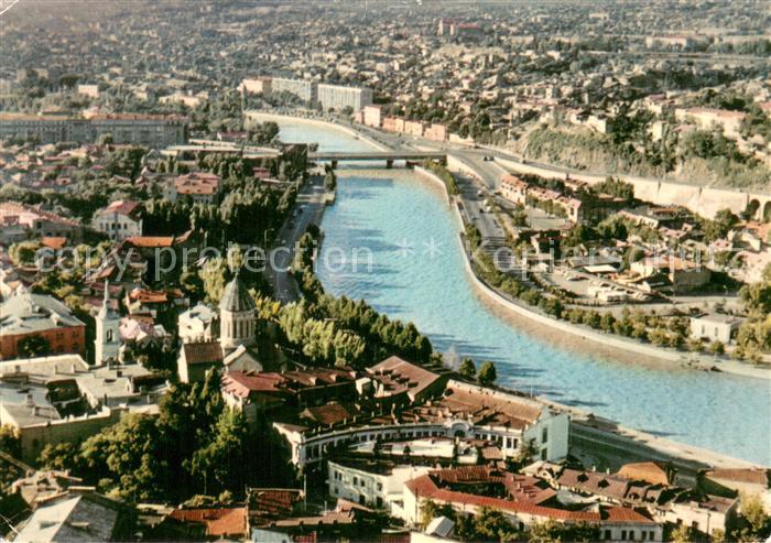 73777001 Tbilisi Tiflis Georgia aerial photograph partial view with river