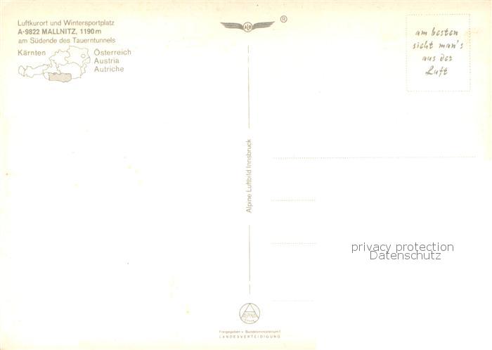 73777033 Mallnitz Kaernten Fliegeraufnahme Gesamtansicht