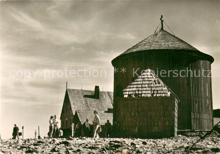 73776660 Riesengebirge Krkonose Karkonosze Snezka Na vrcholu za kraneho