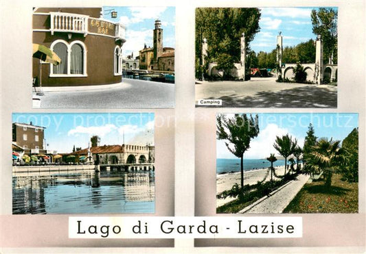 73778615 Lazise Lago di Garda Bar Camping Strand Promenade Ansicht vom See aus