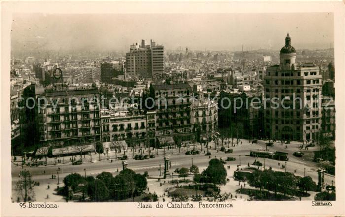 73780995 Barcelona Cataluna Plaza de Cataluna Panoramica