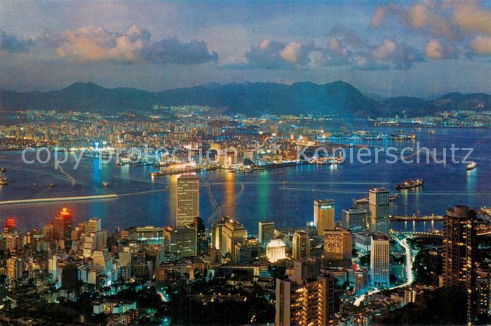 73781770 Hong Kong Hong Kong Night Scene aerial photography