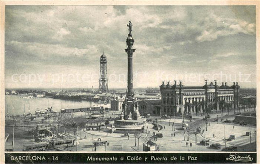 73782157 Barcelona Cataluna Monumento a Colón y Puerta de la Paz