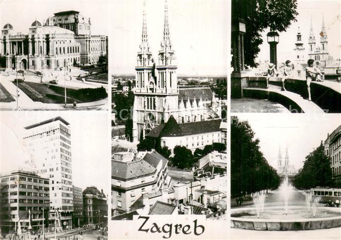 73784242 Zagreb Agram Croatia Teilansichten Kirche Brunnen