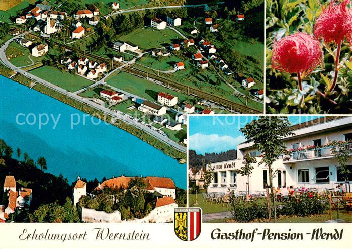 73785194 Wernstein Inn Fliegeraufnahme mit Gasthof Pension Wendl und Inn Stausee