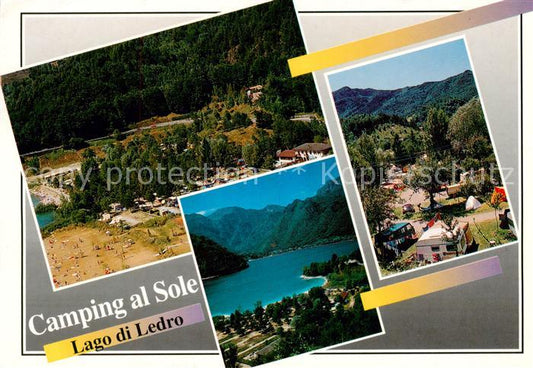 73785953 Trentino Fliegeraufnahme Camping al Sol Lago die Ledro