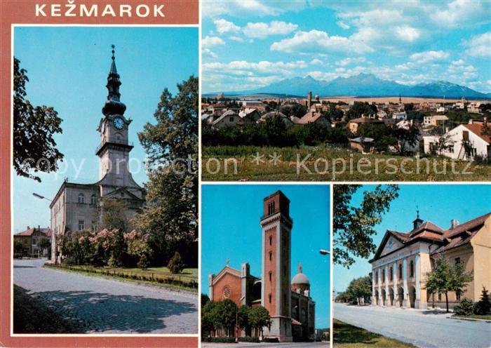 73787678 Kezmarok Kaesmark SK Rathaus Kirche Stadtpanorama gegen Hohe Tatra