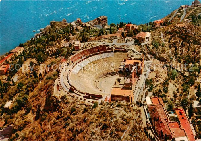 73795985 Taormina Sicilia IT Teatro Greco Fliegeraufnahme