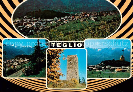 73796569 Teglio Sondrio IT Fliegeraufnahme Teilansicht Turm Gondelbahn