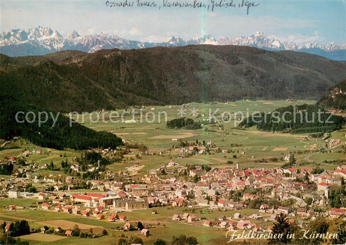 73796591 Feldkirchen Kaernten Fliegeraufnahme mit Ossiacher Tauern Karawanken un