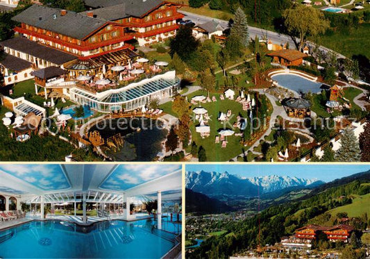 73796603 Sankt Johann Pongau Hotel Oberforsthof Fliegeraufnahme Hallenbad Panora