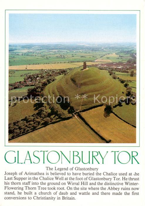 73834637 Glastonbury  UK Tor Fliegeraufnahme