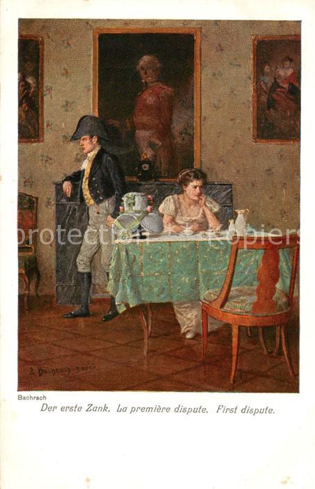 73892399 Bachrach Kuenstlerkarte Erste Zank Litho