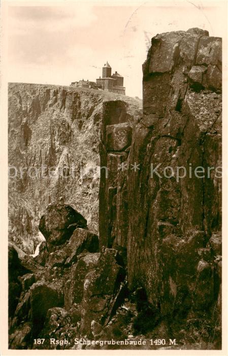 73805630 Schneegrubenbaude Riesengebirge PL Hochgebirgsbaude Felsen