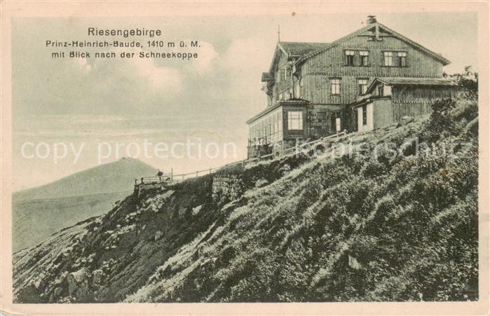 73805710 Riesengebirge Krkonose Karkonosze Prinz Heinrich Baude mit Schneekoppe