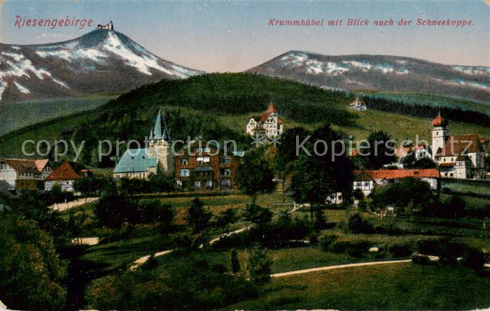 73805874 Krummhuebel Karpacz Riesengebirge PL Ortsansicht mit Kirche Blick nach