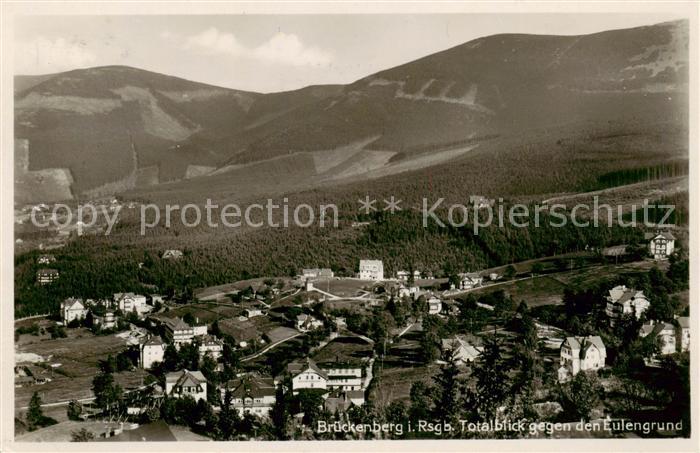 73805977 Brueckenberg Krummhuebel Riesengebirge PL Totalblick gegen den Eulengru