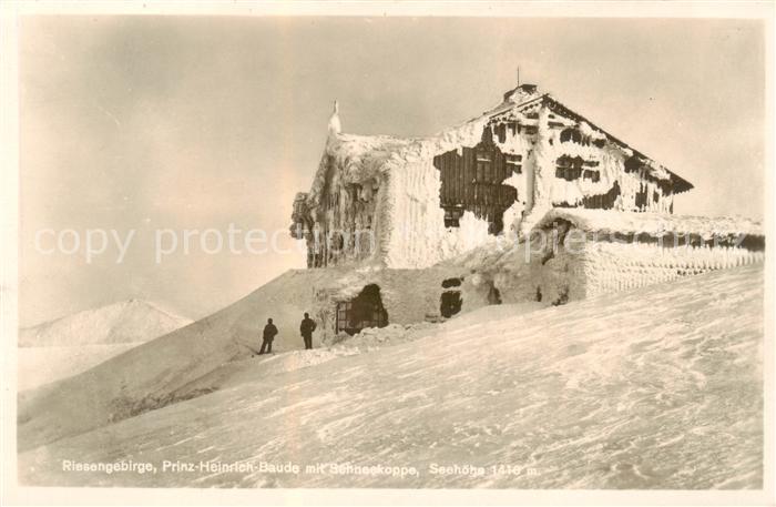 73806799 Riesengebirge Krkonose Karkonosze Prinz Heinrich Baude mit Schneekoppe