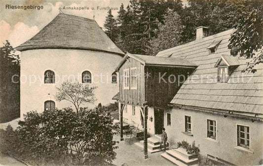 73806827 Hirschberg  Jelenia Gora Riesengebirge PL Annakapelle und Forsthaus