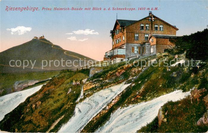 73806048 Riesengebirge Krkonose Karkonosze Prinz Heinrich Baude mit Schneekoppe