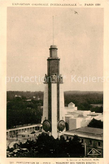 73896852 Exposition Coloniale Internationale Paris 1931 Monument des Forces Dout