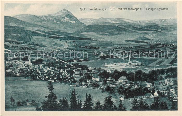 73808500 Schmiedeberg Riesengebirge Smideberk Kovarska CZ mit Schneekoppe und Ri