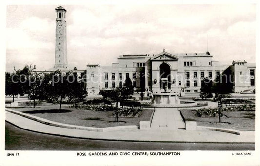 73808648 Southampton  UK Rose Gardens and Civic Centre Tucks Post Card