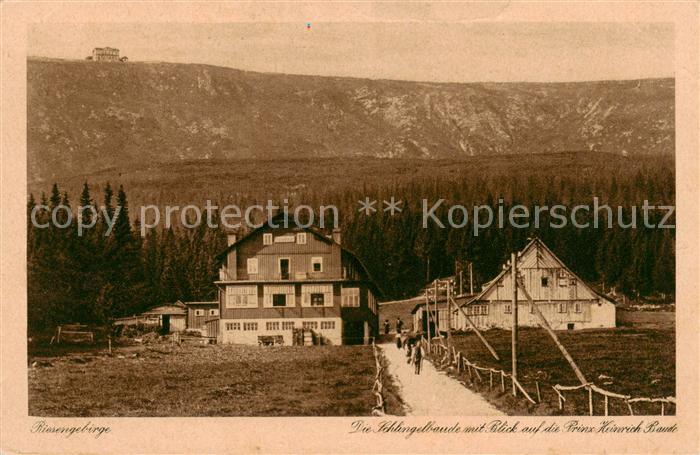 73808987 Schlingelbaude Karpacz PL Bergbaude im Riesengebirge Blick auf Prinz He