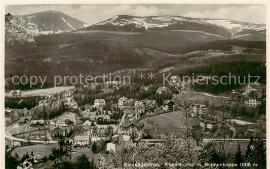 73809018 Krummhuebel Karpacz Riesengebirge PL Panorama Blick gegen Schneekoppe