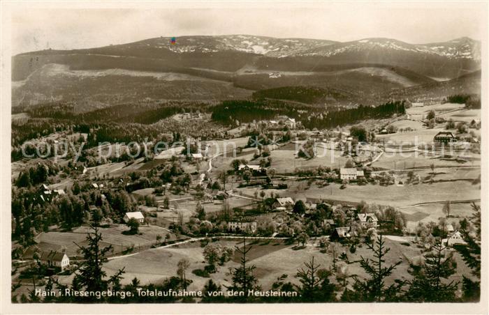 73809053 Hain  Podgorzyn Riesengebirge Totalaufnahme von den Heusteinen