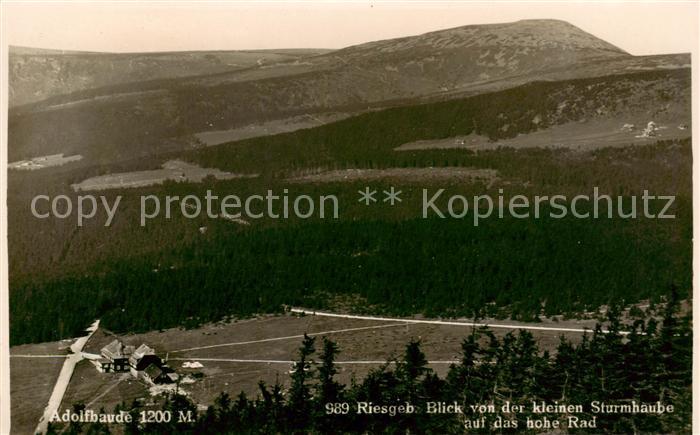 73809291 Riesengebirge Krkonose Karkonosze Adolfbaude Blick von der kleinen Stur