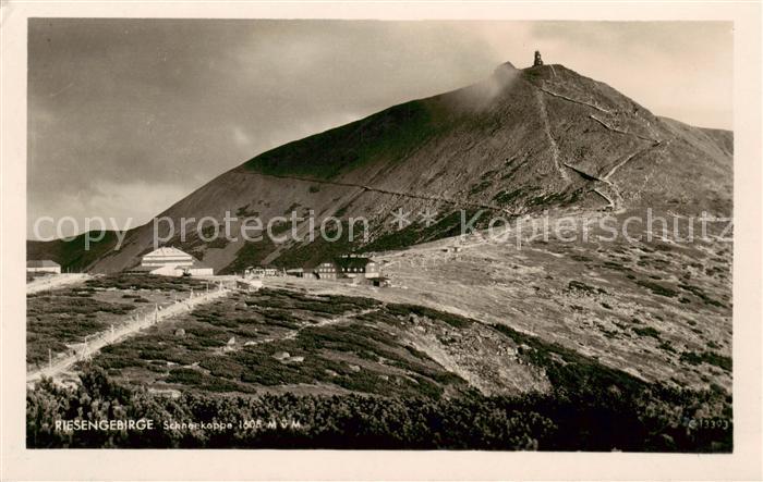 73809080 Riesengebirge Krkonose Karkonosze mit Schneekoppe