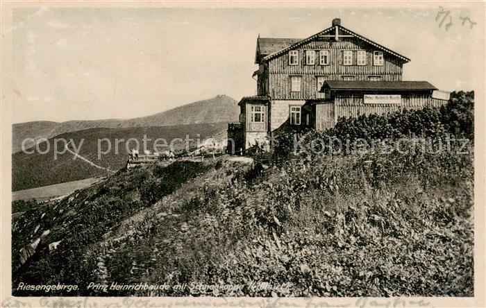 73809471 Riesengebirge Krkonose Karkonosze Prinz Heinrichbaude mit Schneekoppe