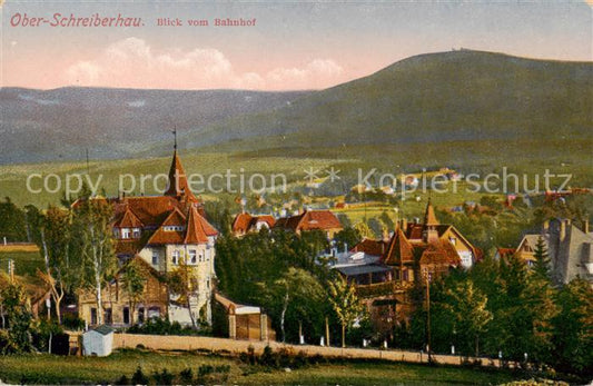 73809537 Ober-Schreiberhau Szklarska Poreba Riesengebirge PL Blick vom Bahnhof